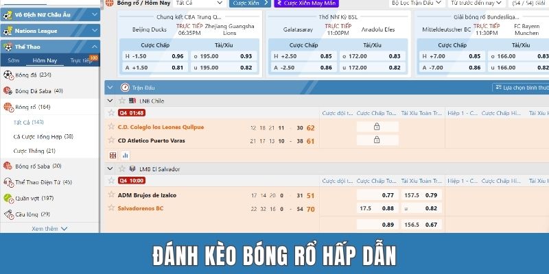 Đánh kèo bóng rổ hấp dẫn