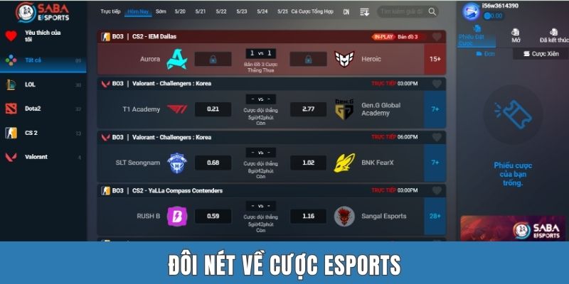 Đôi nét về cược esports