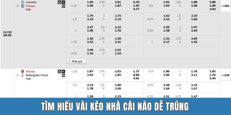 Tìm hiểu vài kèo nhà cái nào dễ trúng